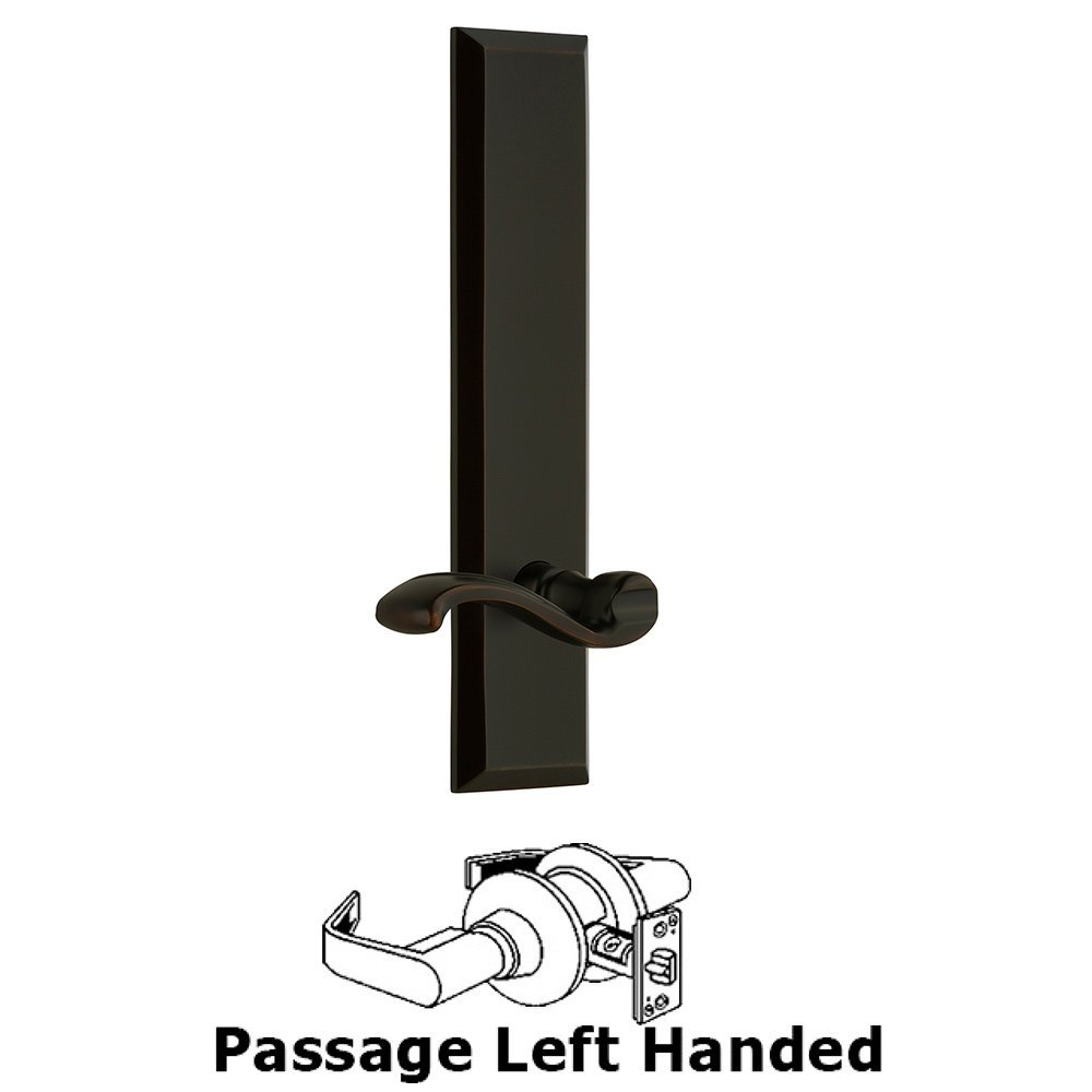 Passage Fifth Avenue Tall with Portofino Left Handed Lever in Timeless Bronze