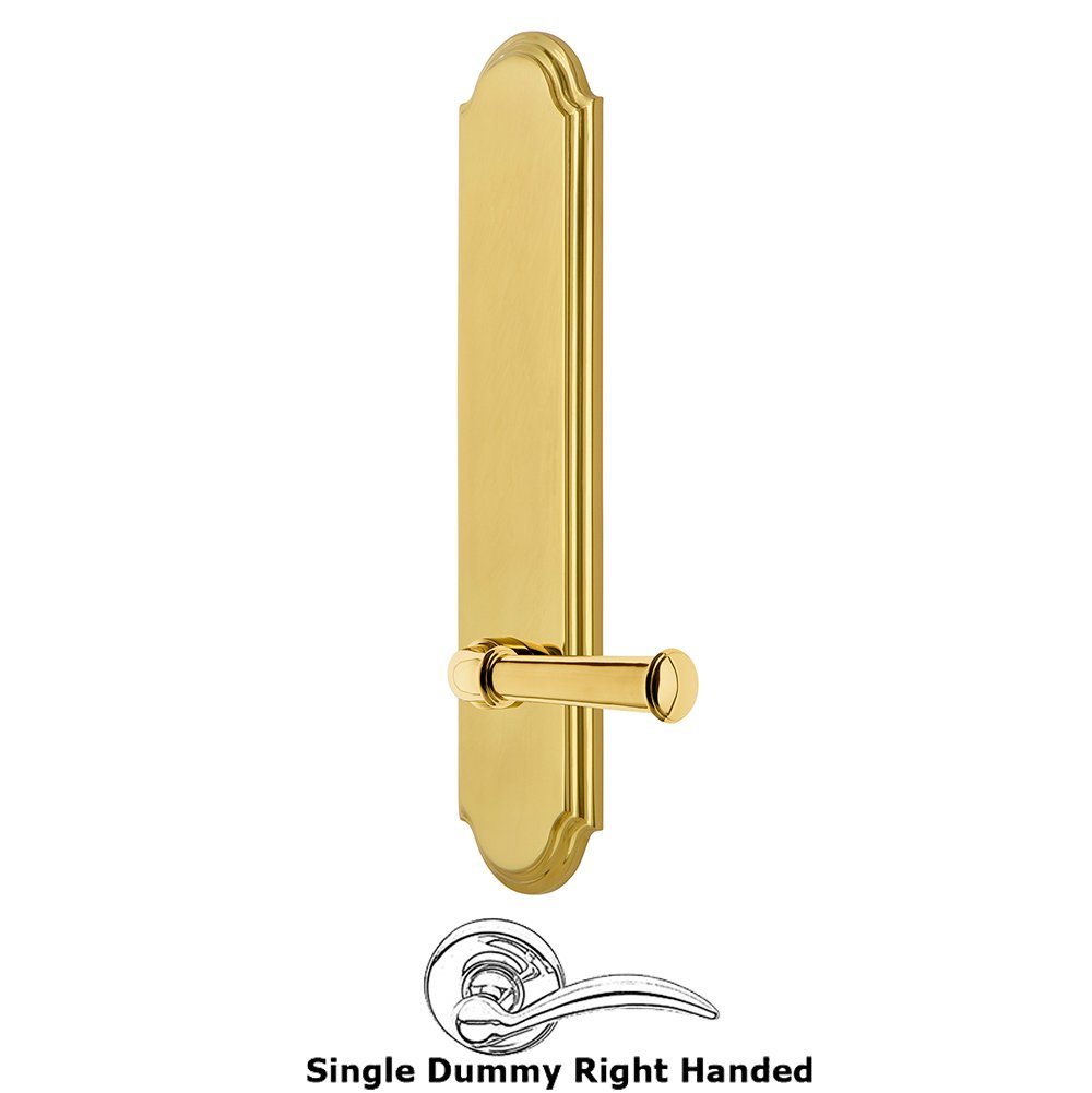 Tall Plate Dummy with Georgetown Right Handed Lever in Lifetime Brass