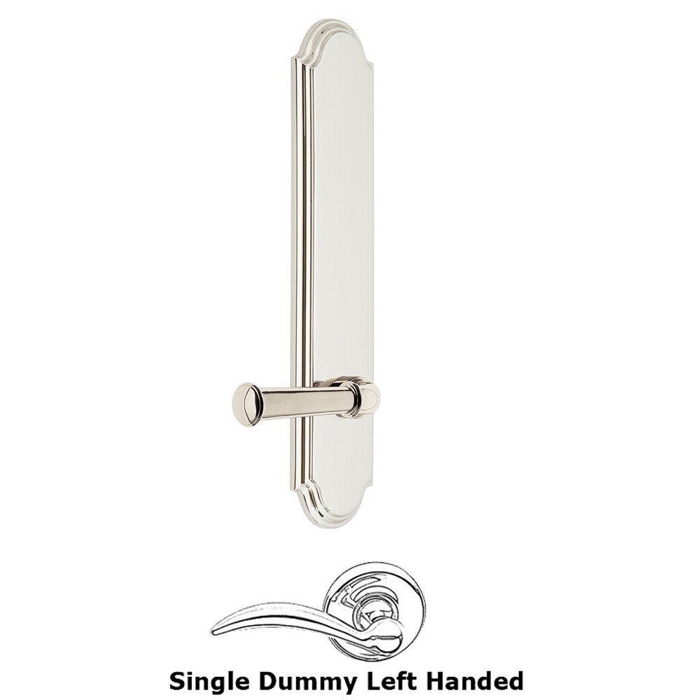 Tall Plate Dummy with Georgetown Left Handed Lever in Polished Nickel