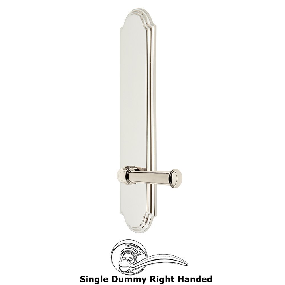 Tall Plate Dummy with Georgetown Right Handed Lever in Polished Nickel