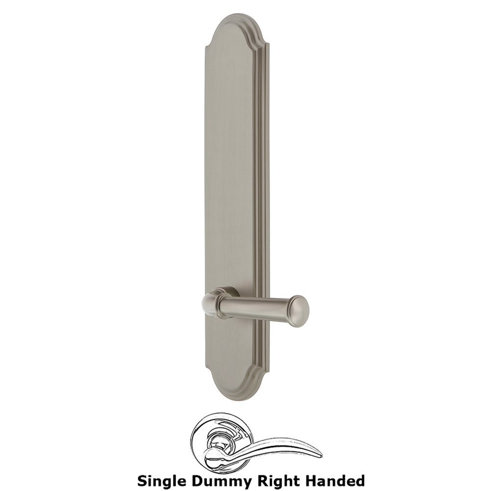 Tall Plate Dummy with Georgetown Right Handed Lever in Satin Nickel