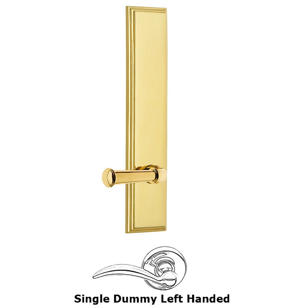 Dummy Carre Tall Plate with Georgetown Left Handed Lever in Lifetime Brass