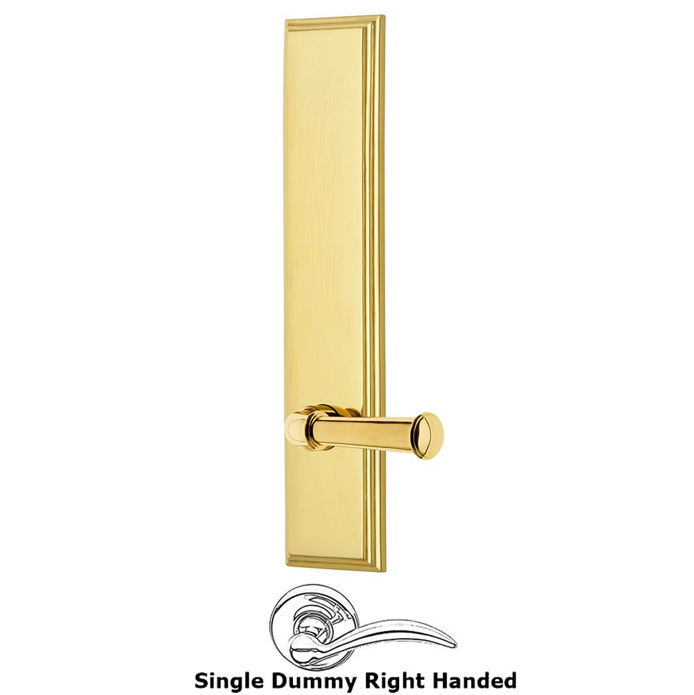 Dummy Carre Tall Plate with Georgetown Right Handed Lever in Lifetime Brass
