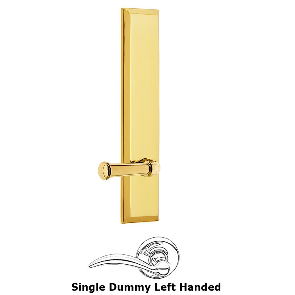 Single Dummy Fifth Avenue Tall Plate with Georgetown Left Handed Lever in Lifetime Brass