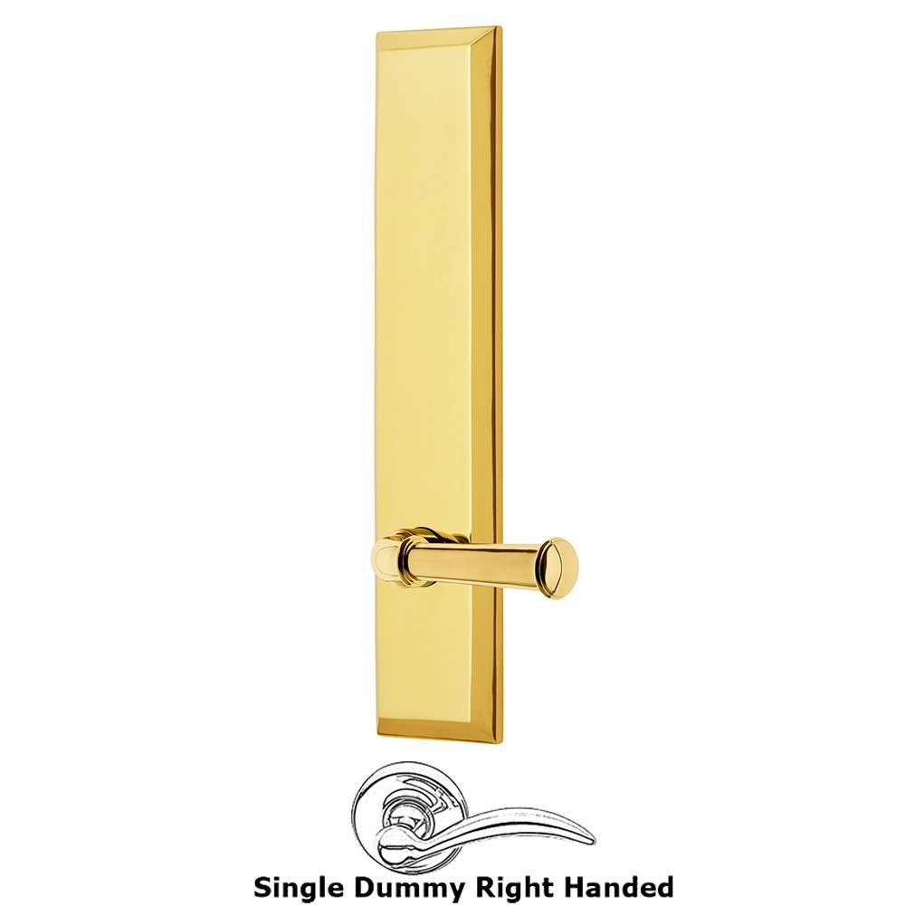 Single Dummy Fifth Avenue Tall Plate with Georgetown Right Handed Lever in Lifetime Brass