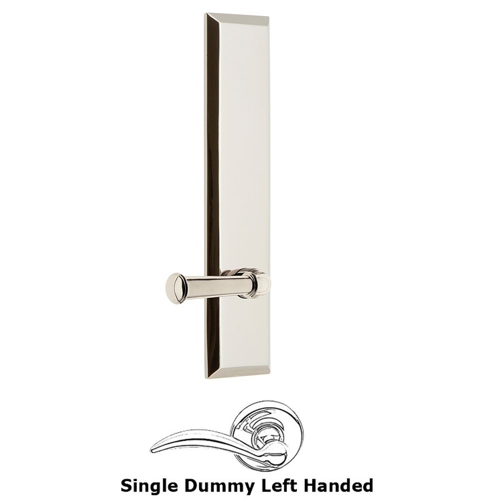 Single Dummy Fifth Avenue Tall Plate with Georgetown Left Handed Lever in Polished Nickel
