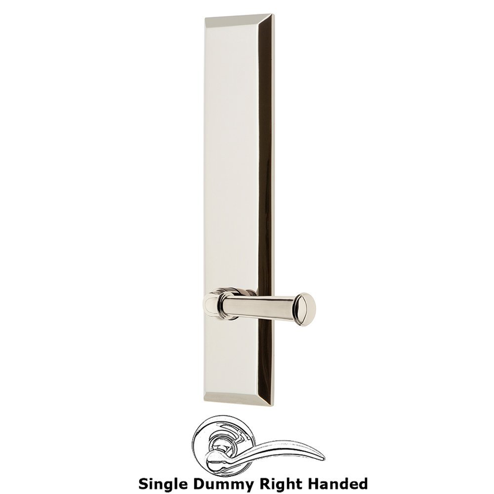 Single Dummy Fifth Avenue Tall Plate with Georgetown Right Handed Lever in Polished Nickel