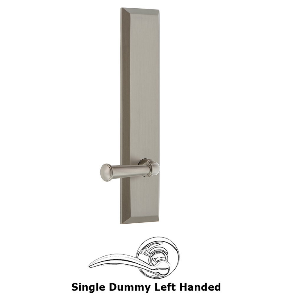 Single Dummy Fifth Avenue Tall Plate with Georgetown Left Handed Lever in Satin Nickel