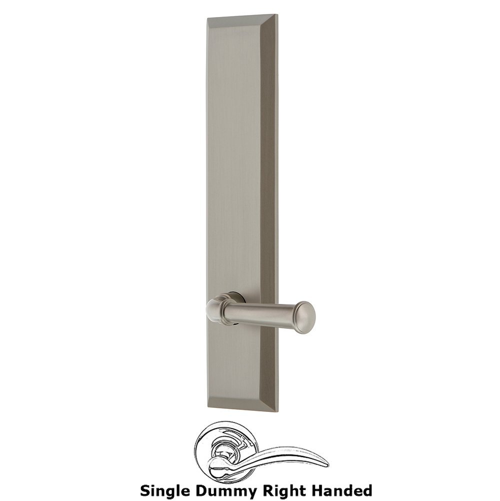 Single Dummy Fifth Avenue Tall Plate with Georgetown Right Handed Lever in Satin Nickel