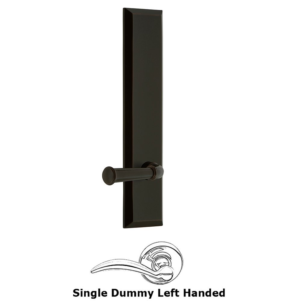 Single Dummy Fifth Avenue Tall Plate with Georgetown Left Handed Lever in Timeless Bronze