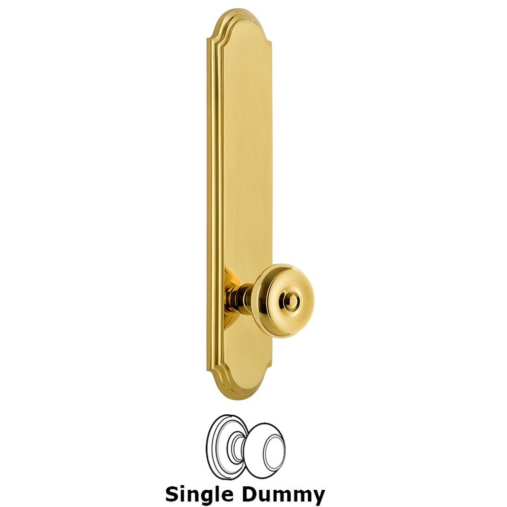 Tall Plate Dummy with Bouton Knob in Polished Brass
