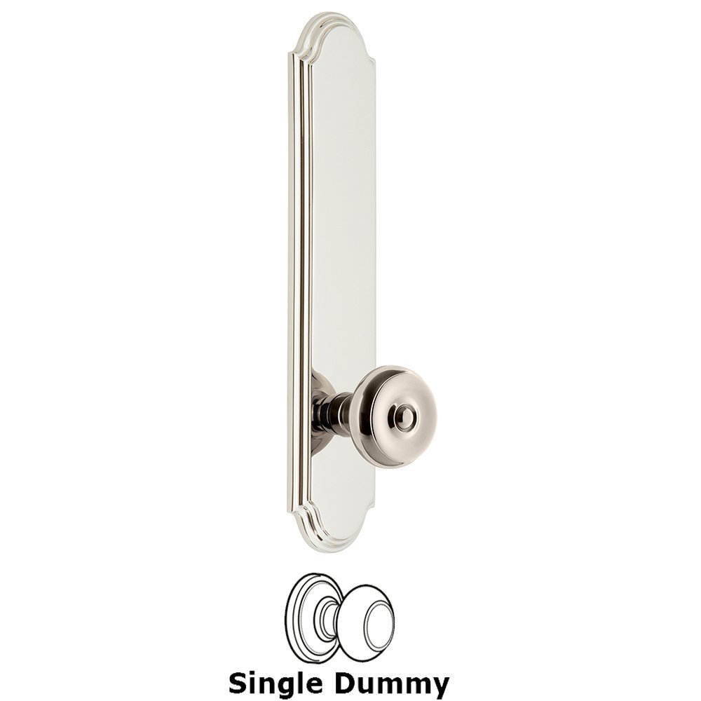Tall Plate Dummy with Bouton Knob in Polished Nickel