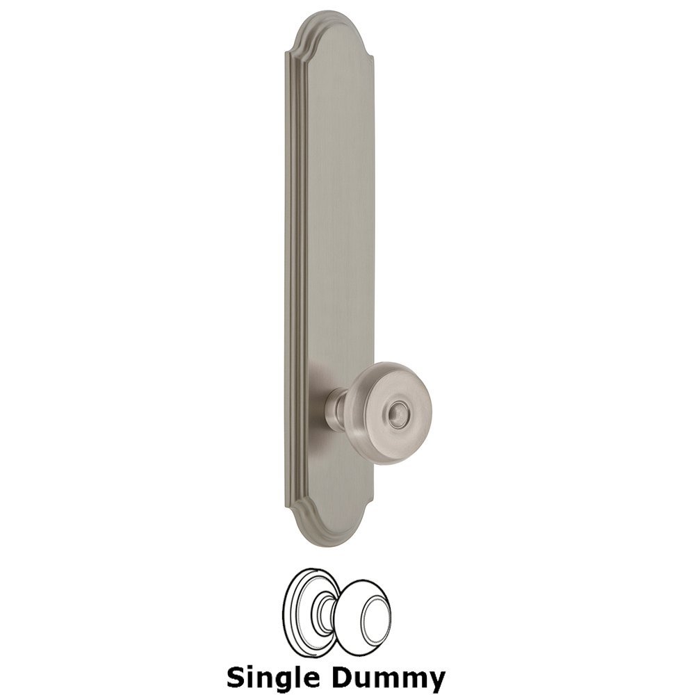 Tall Plate Dummy with Bouton Knob in Satin Nickel