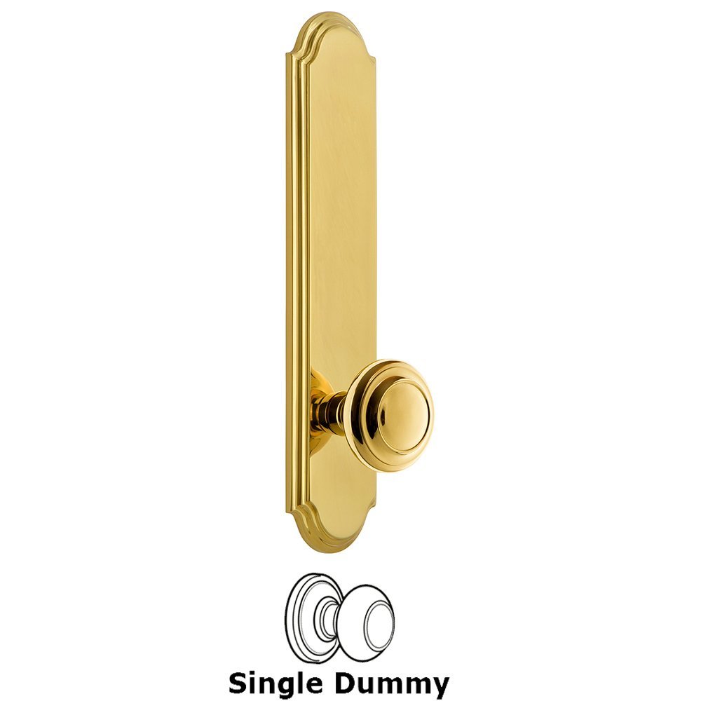 Tall Plate Dummy with Circulaire Knob in Lifetime Brass