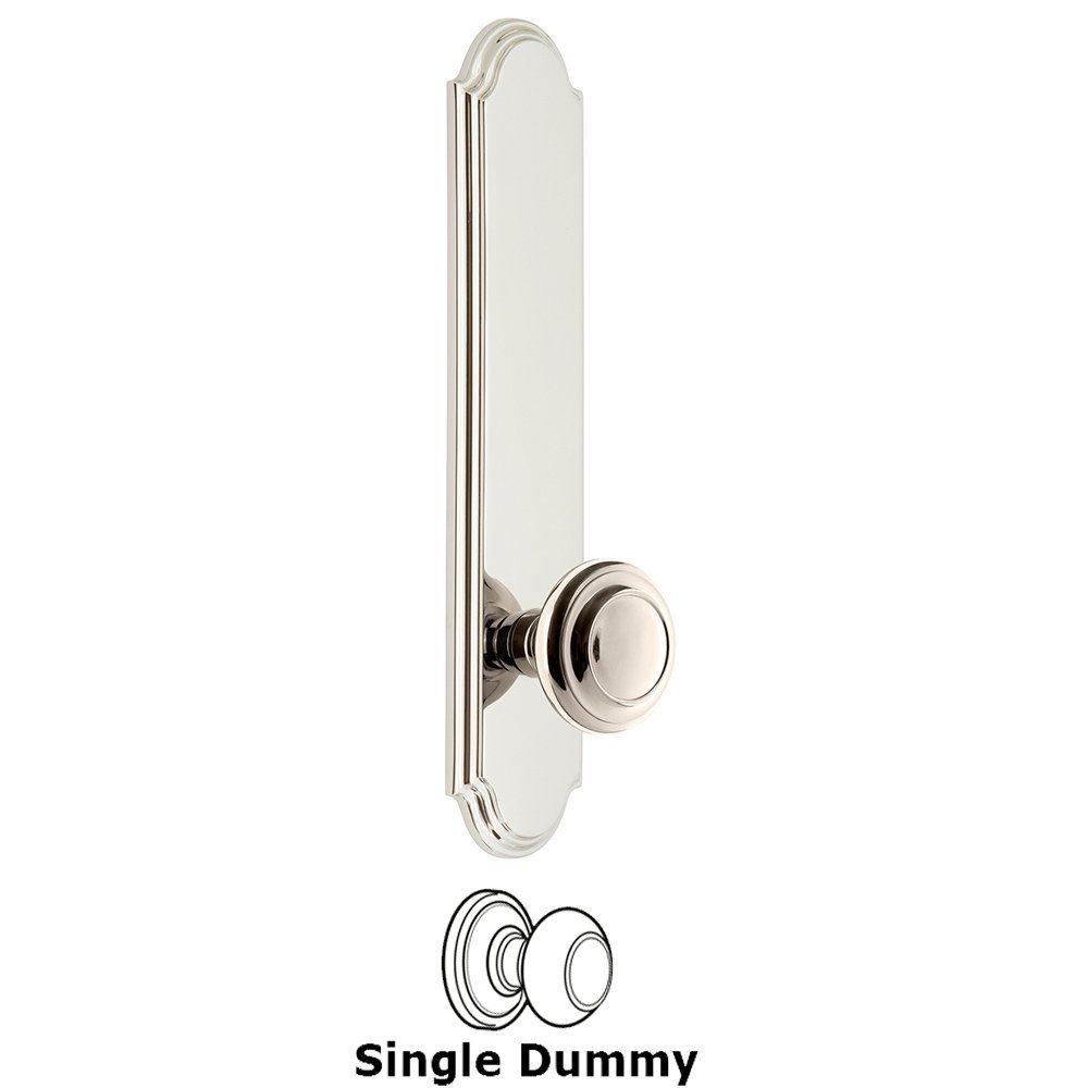 Tall Plate Dummy with Circulaire Knob in Polished Nickel