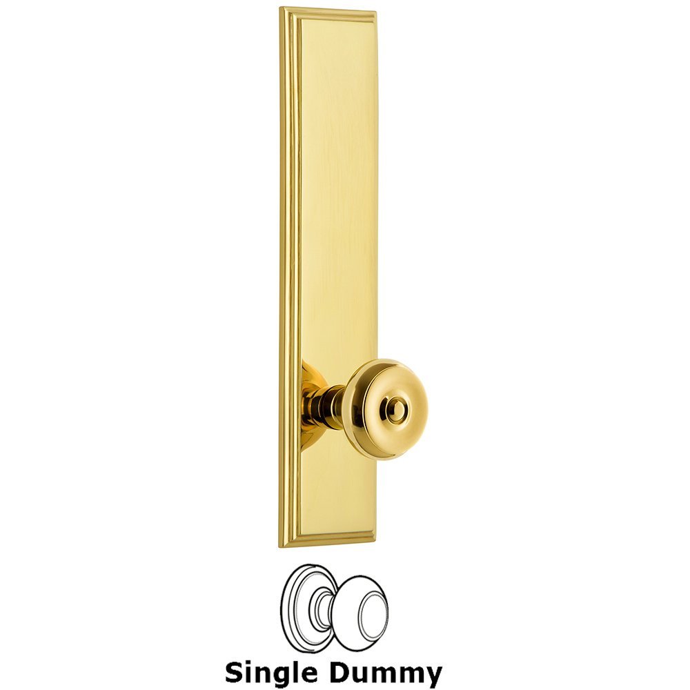 Dummy Carre Tall Plate with Bouton Knob in Lifetime Brass