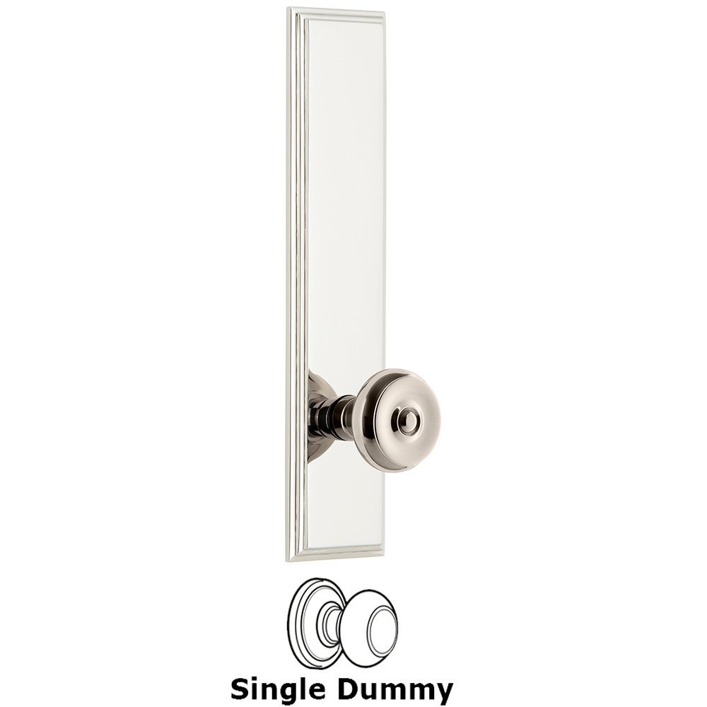 Dummy Carre Tall Plate with Bouton Knob in Polished Nickel