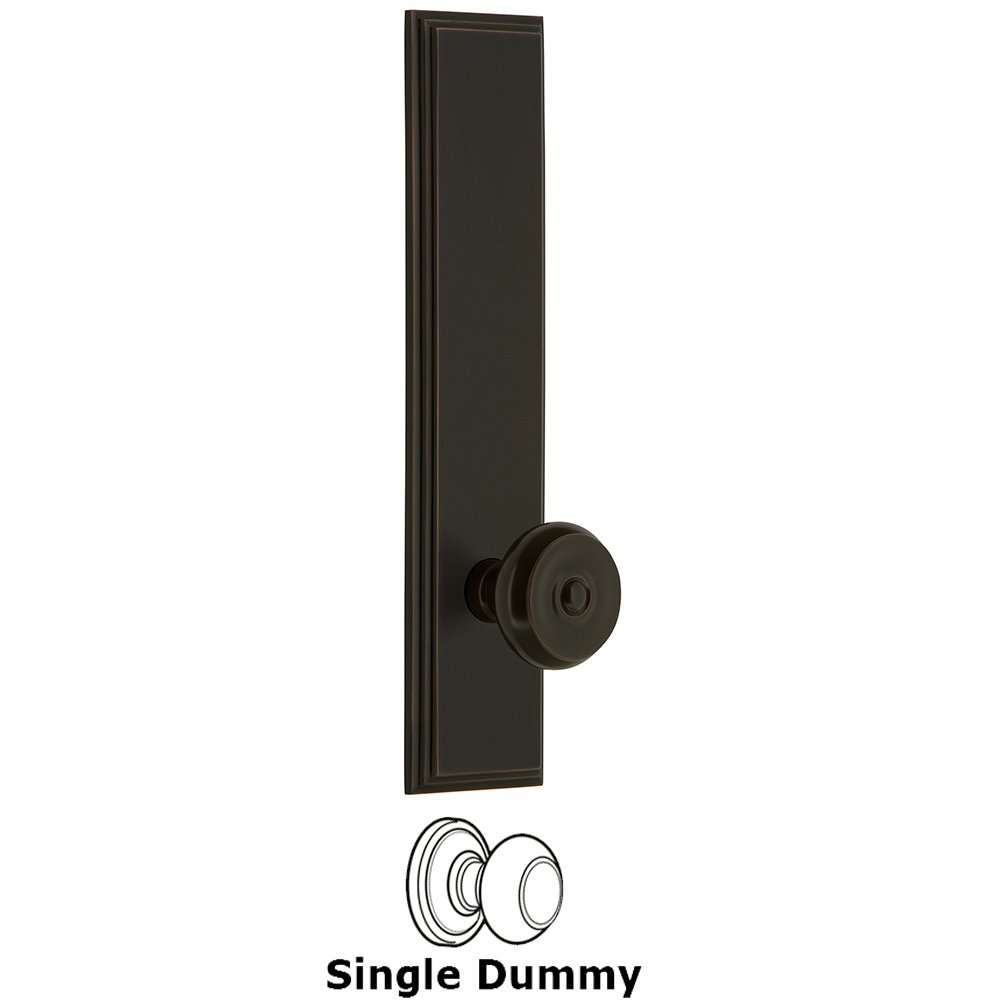 Dummy Carre Tall Plate with Bouton Knob in Timeless Bronze