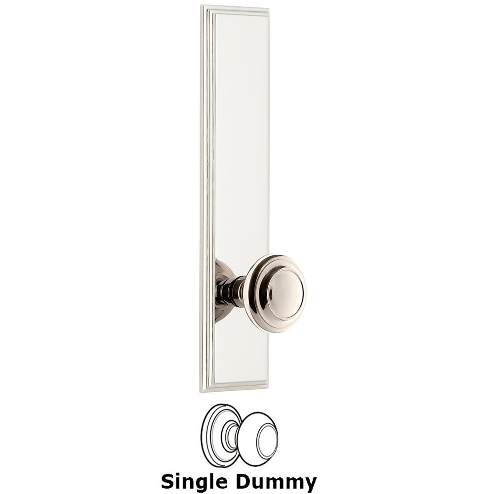 Dummy Carre Tall Plate with Circulaire Knob in Polished Nickel