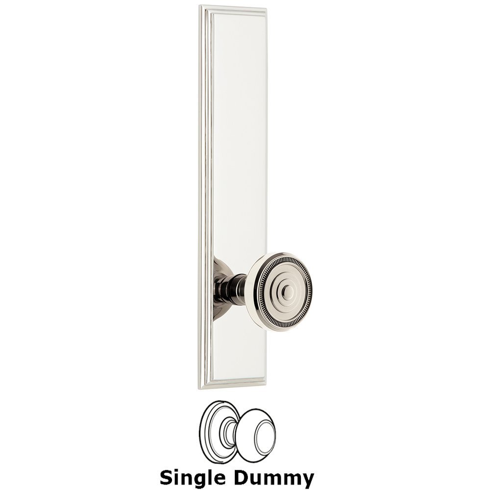 Dummy Carre Tall Plate with Soleil Knob in Polished Nickel