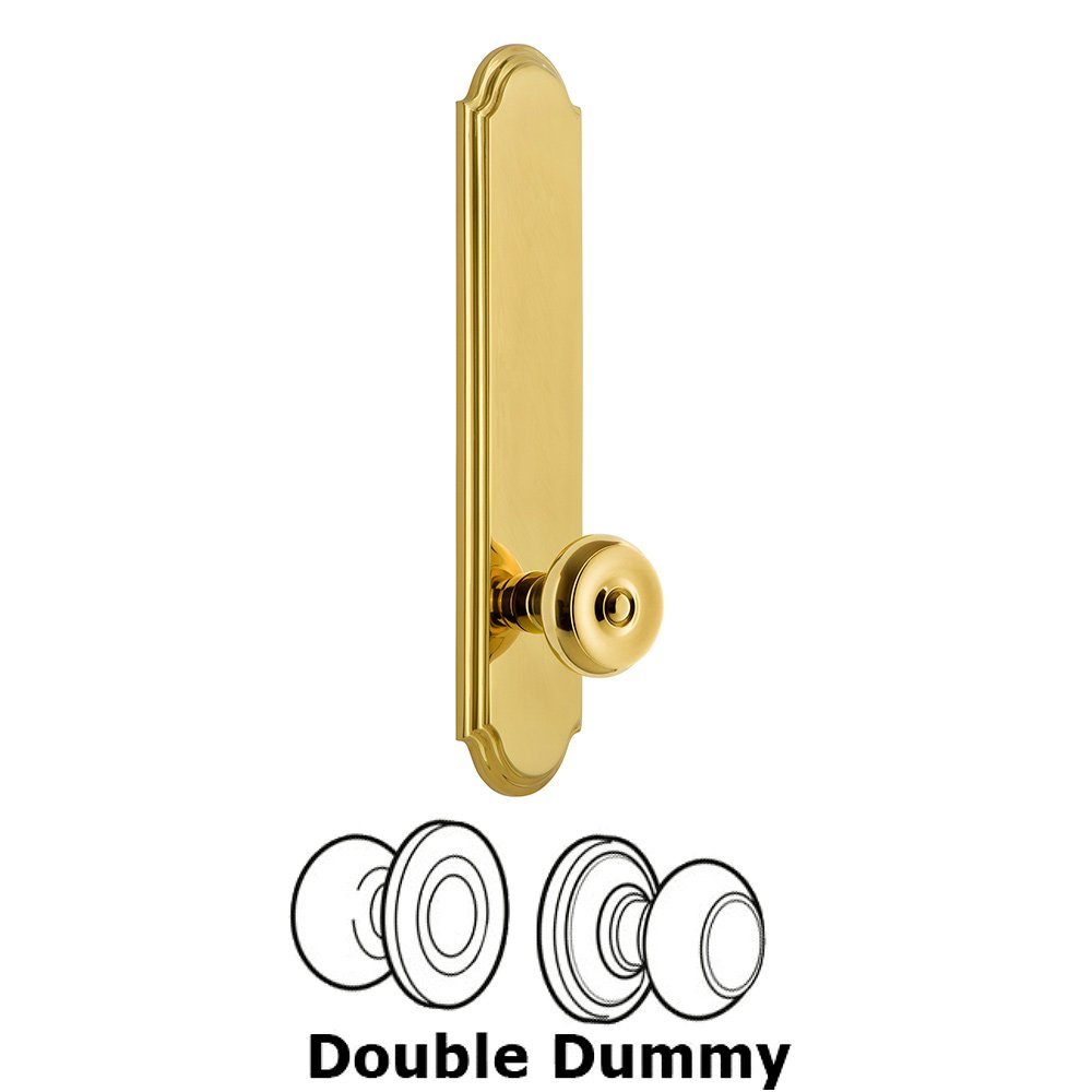 Tall Plate Double Dummy with Bouton Knob in Lifetime Brass