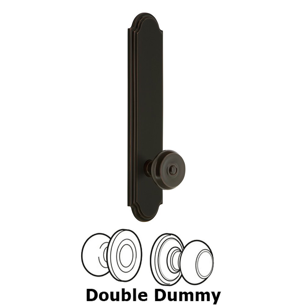 Tall Plate Double Dummy with Bouton Knob in Timeless Bronze