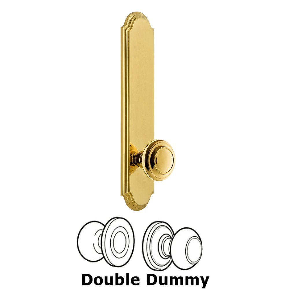 Tall Plate Double Dummy with Circulaire Knob in Lifetime Brass