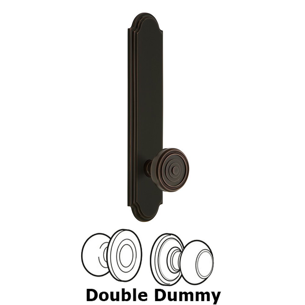 Tall Plate Double Dummy with Soleil Knob in Timeless Bronze