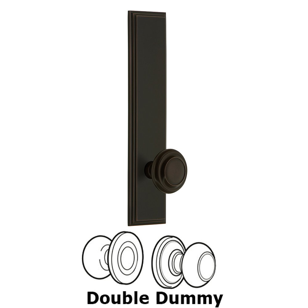 Double Dummy Carre Tall Plate with Circulaire Knob in Timeless Bronze