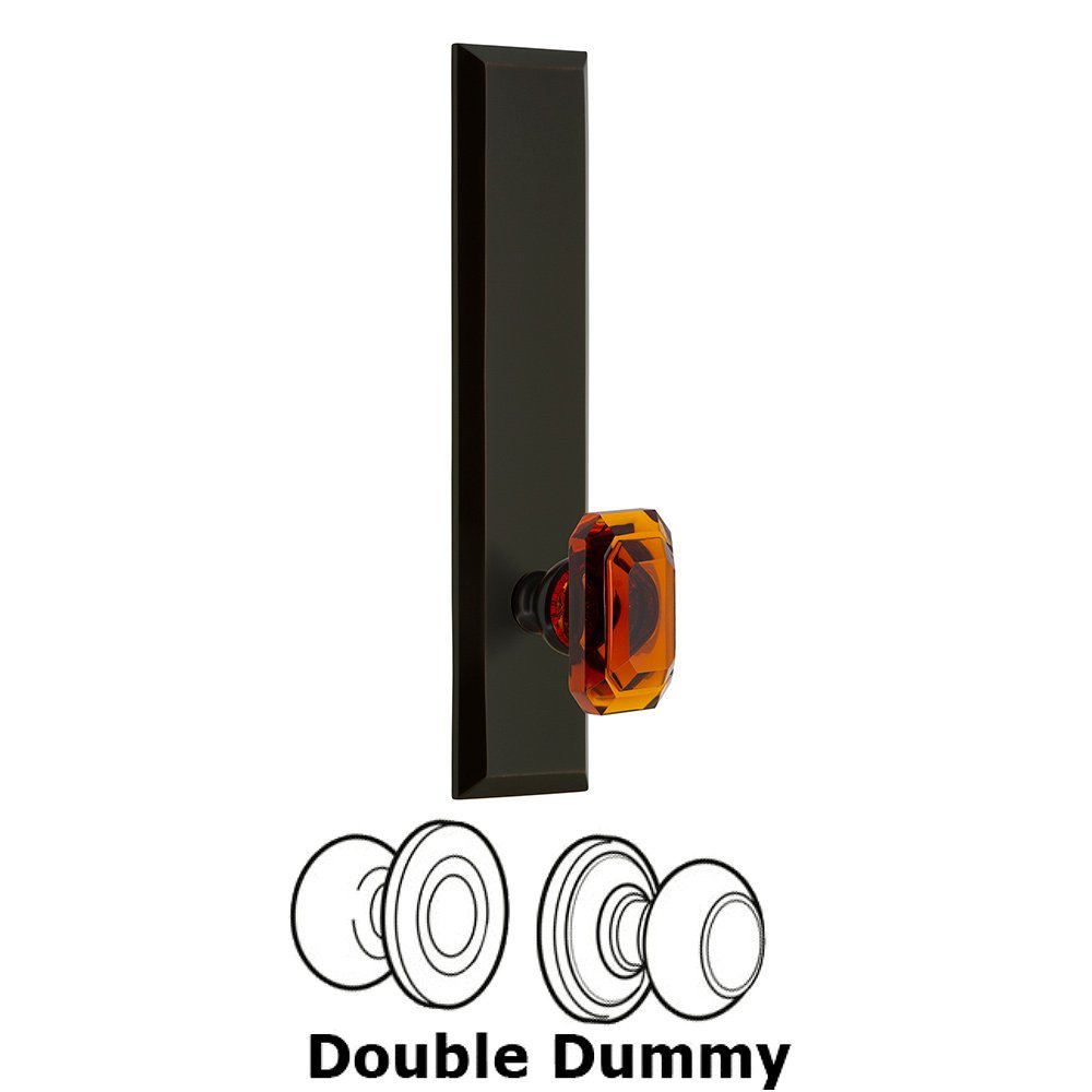 Double Dummy Fifth Avenue Tall with Baguette Amber Knob in Timeless Bronze