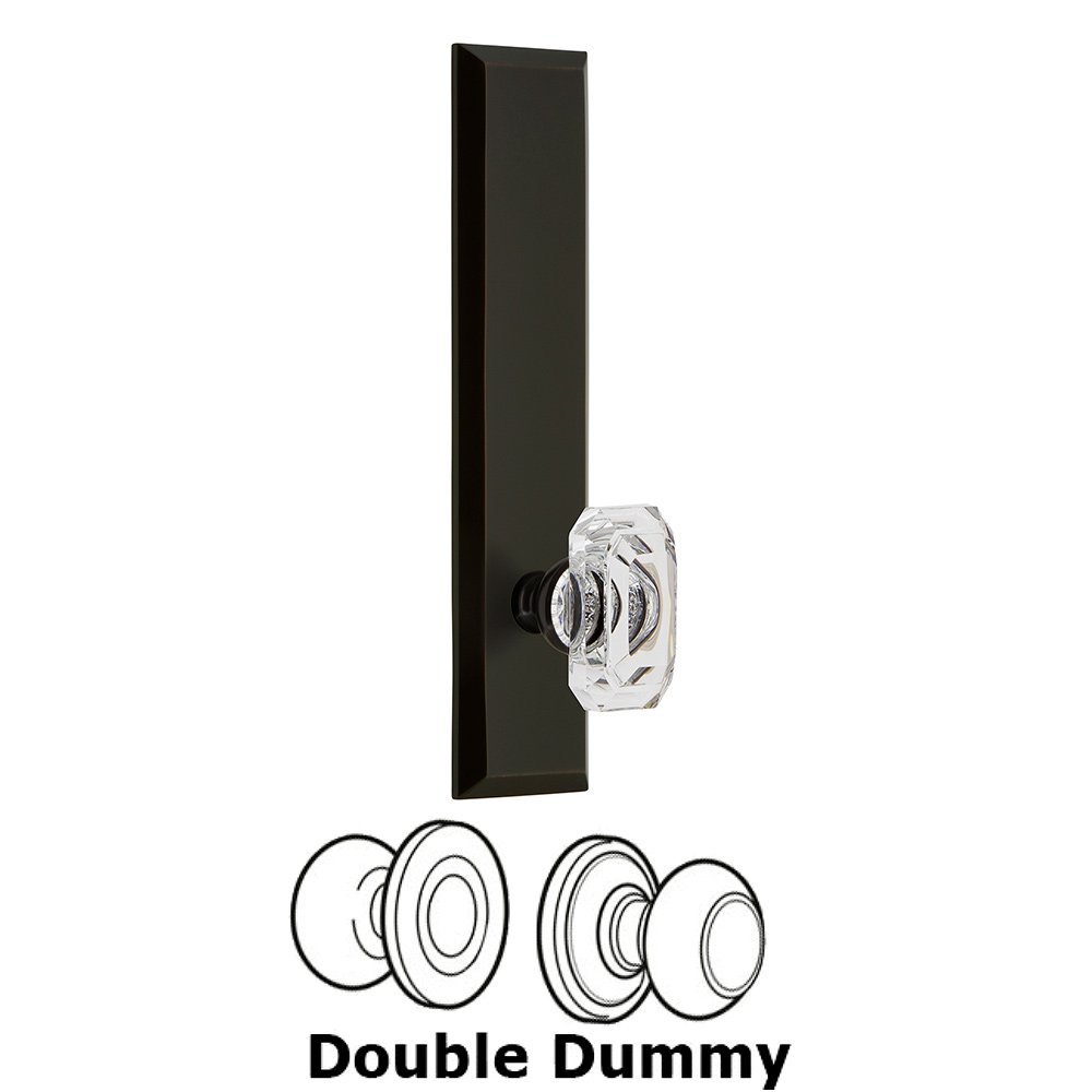 Double Dummy Fifth Avenue Tall with Baguette Clear Crystal Knob in Timeless Bronze