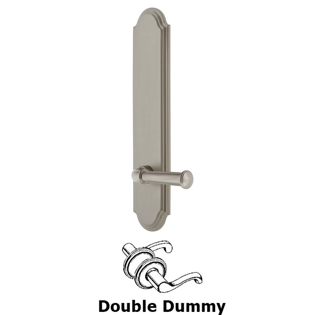 Tall Plate Double Dummy with Georgetown Lever in Satin Nickel