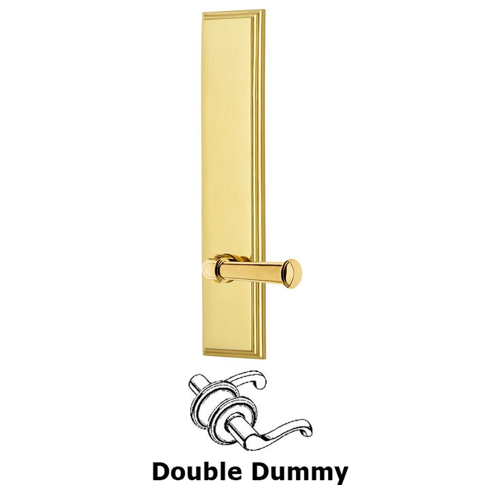 Double Dummy Carre Tall Plate with Georgetown Lever in Lifetime Brass