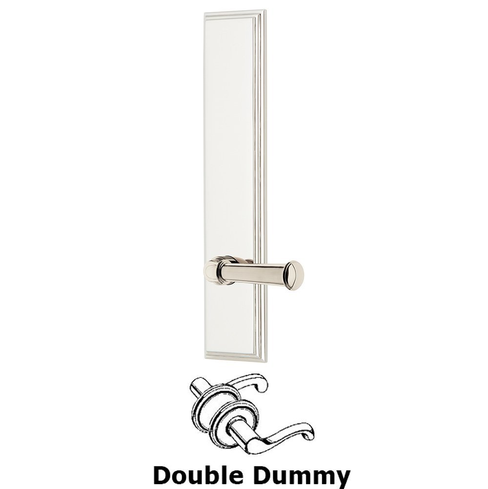 Double Dummy Carre Tall Plate with Georgetown Lever in Polished Nickel
