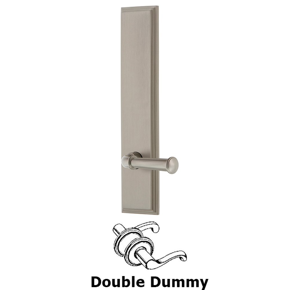 Double Dummy Carre Tall Plate with Georgetown Lever in Satin Nickel