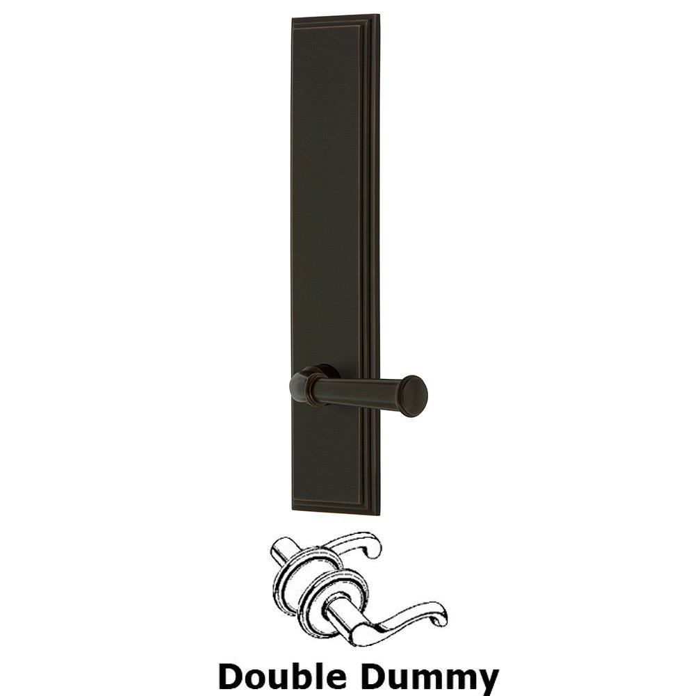 Double Dummy Carre Tall Plate with Georgetown Lever in Timeless Bronze