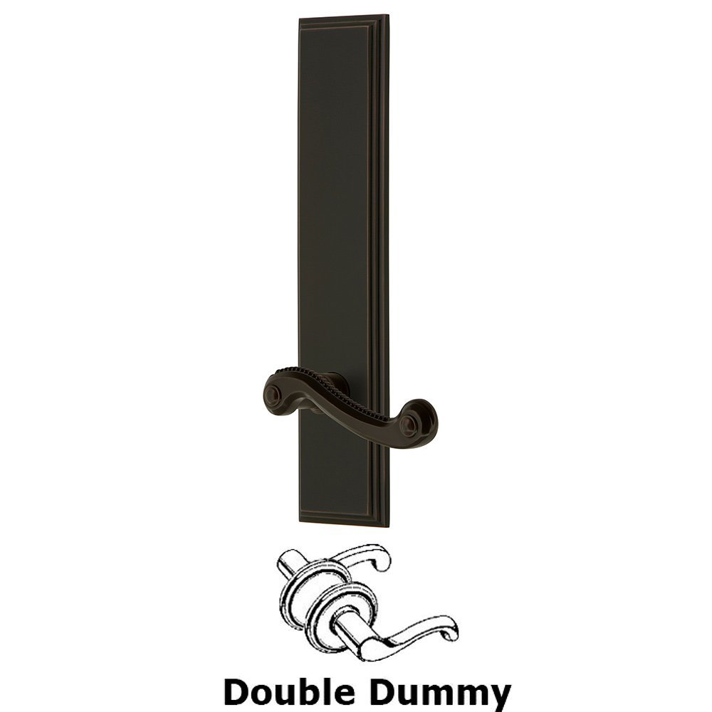Double Dummy Carre Tall Plate with Newport Lever in Timeless Bronze