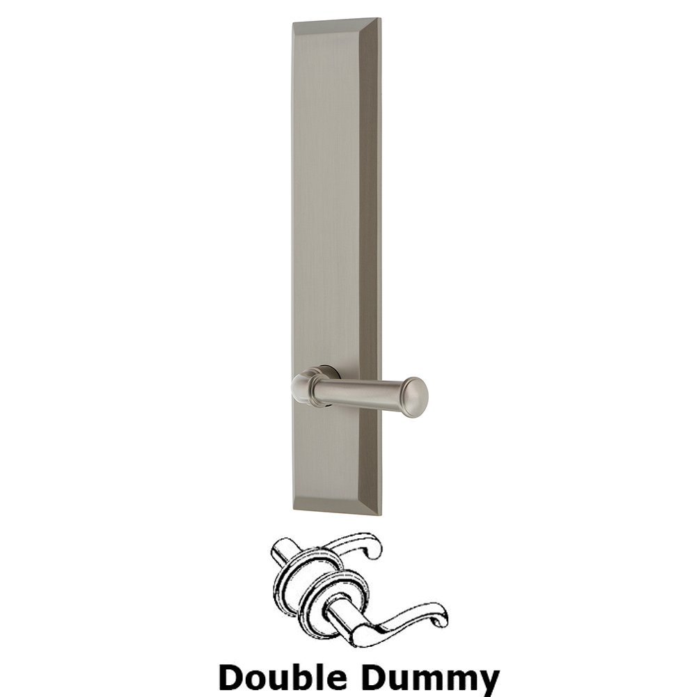 Double Dummy Fifth Avenue Tall with Georgetown Left Handed Lever in Satin Nickel