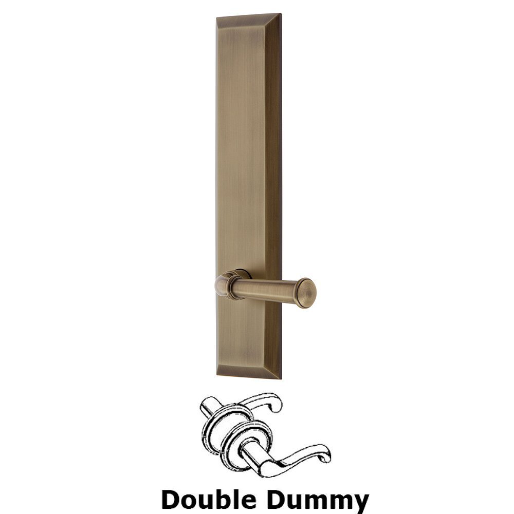 Double Dummy Fifth Avenue Tall with Georgetown Left Handed Lever in Vintage Brass