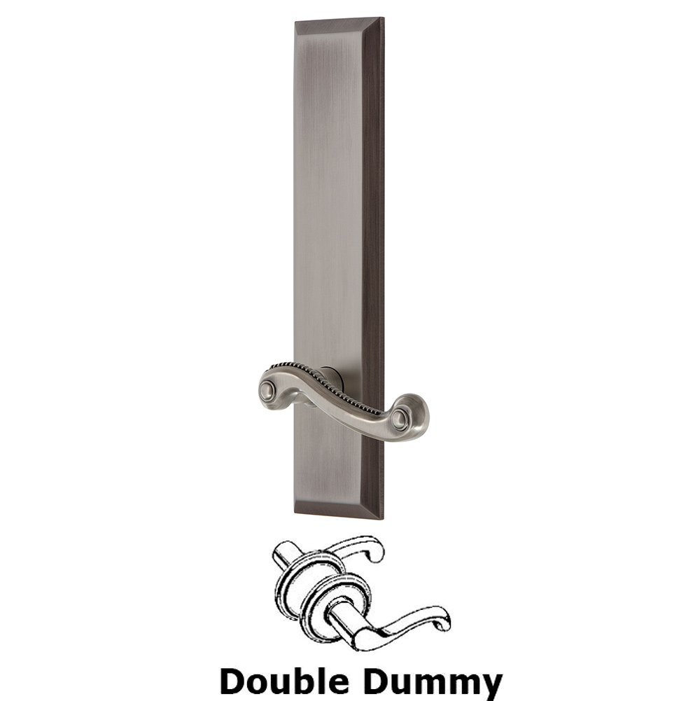 Double Dummy Fifth Avenue Tall with Newport Right Handed Lever in Antique Pewter