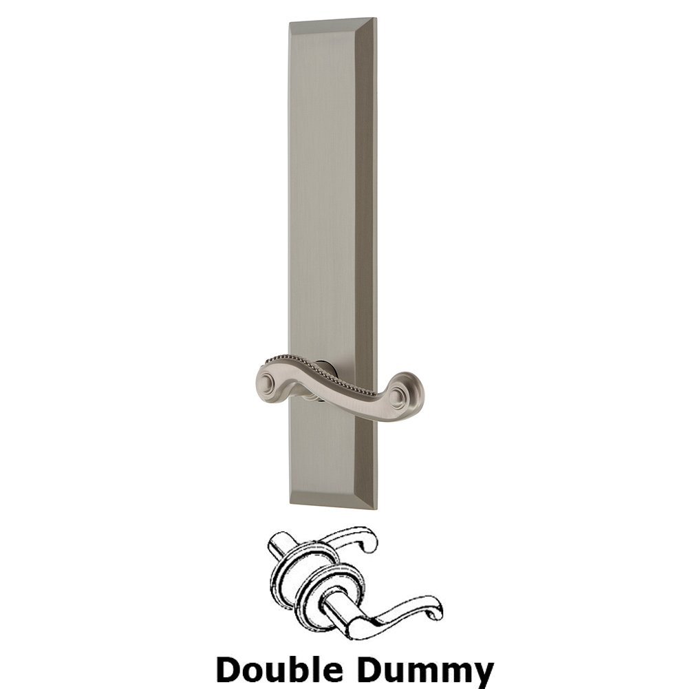 Double Dummy Fifth Avenue Tall with Newport Right Handed Lever in Satin Nickel