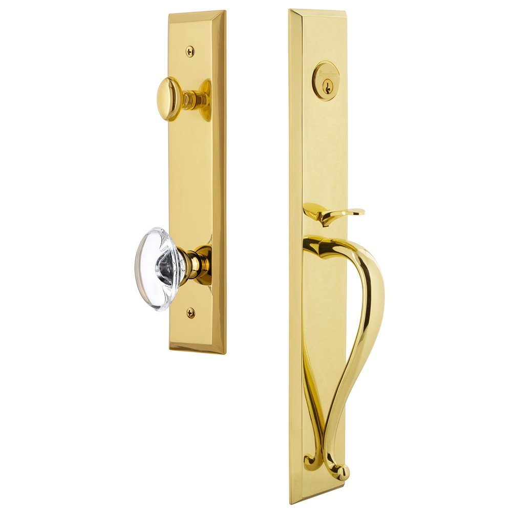 One-Piece Handleset with S Grip and Provence Knob in Lifetime Brass
