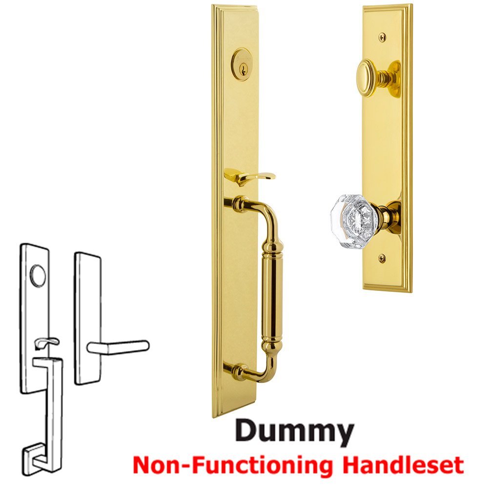 One-Piece Dummy Handleset with C Grip and Chambord Knob in Lifetime Brass