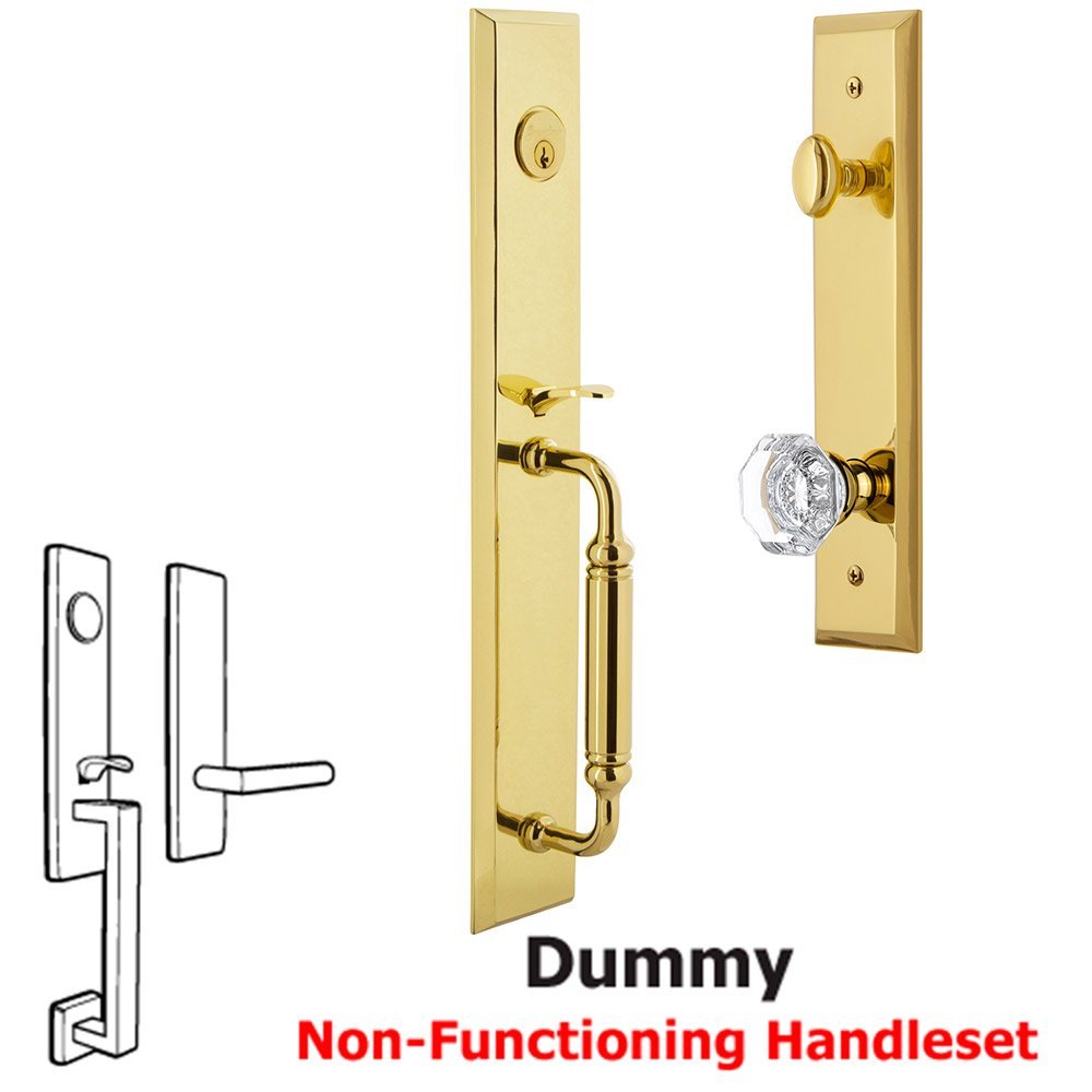 One-Piece Dummy Handleset with C Grip and Chambord Knob in Lifetime Brass