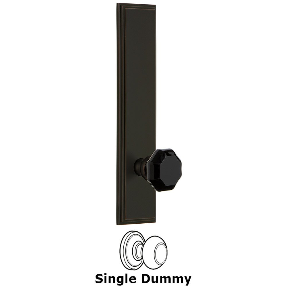 Dummy Carre Tall Plate with Black Lyon Crystal Knob in Timeless Bronze