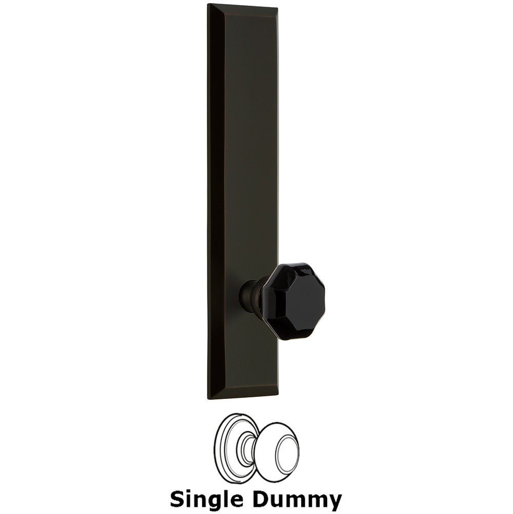 Single Dummy Fifth Avenue Tall Plate with Black Lyon Crystal Knob in Timeless Bronze