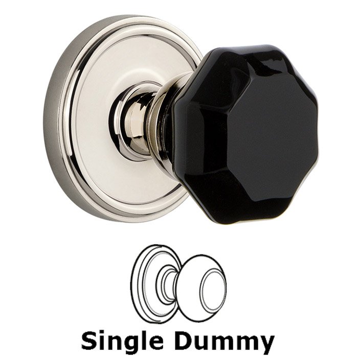 Single Dummy - Georgetown Rosette with Black Lyon Crystal Knob in Polished Nickel