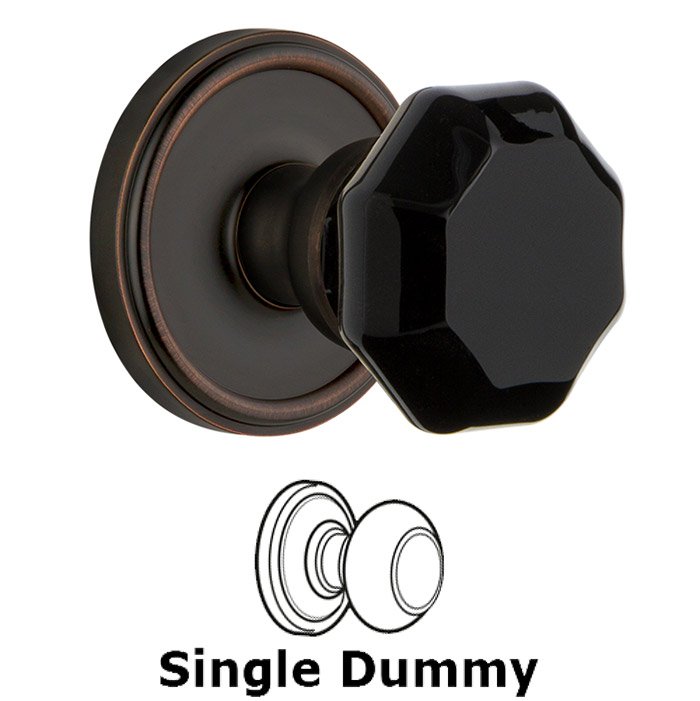 Single Dummy - Georgetown Rosette with Black Lyon Crystal Knob in Timeless Bronze