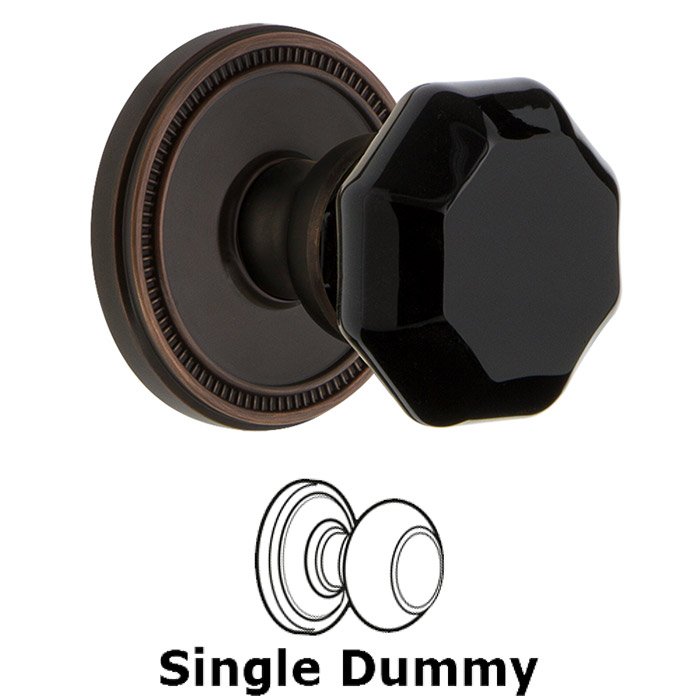Single Dummy - Soleil Rosette with Black Lyon Crystal Knob in Timeless Bronze