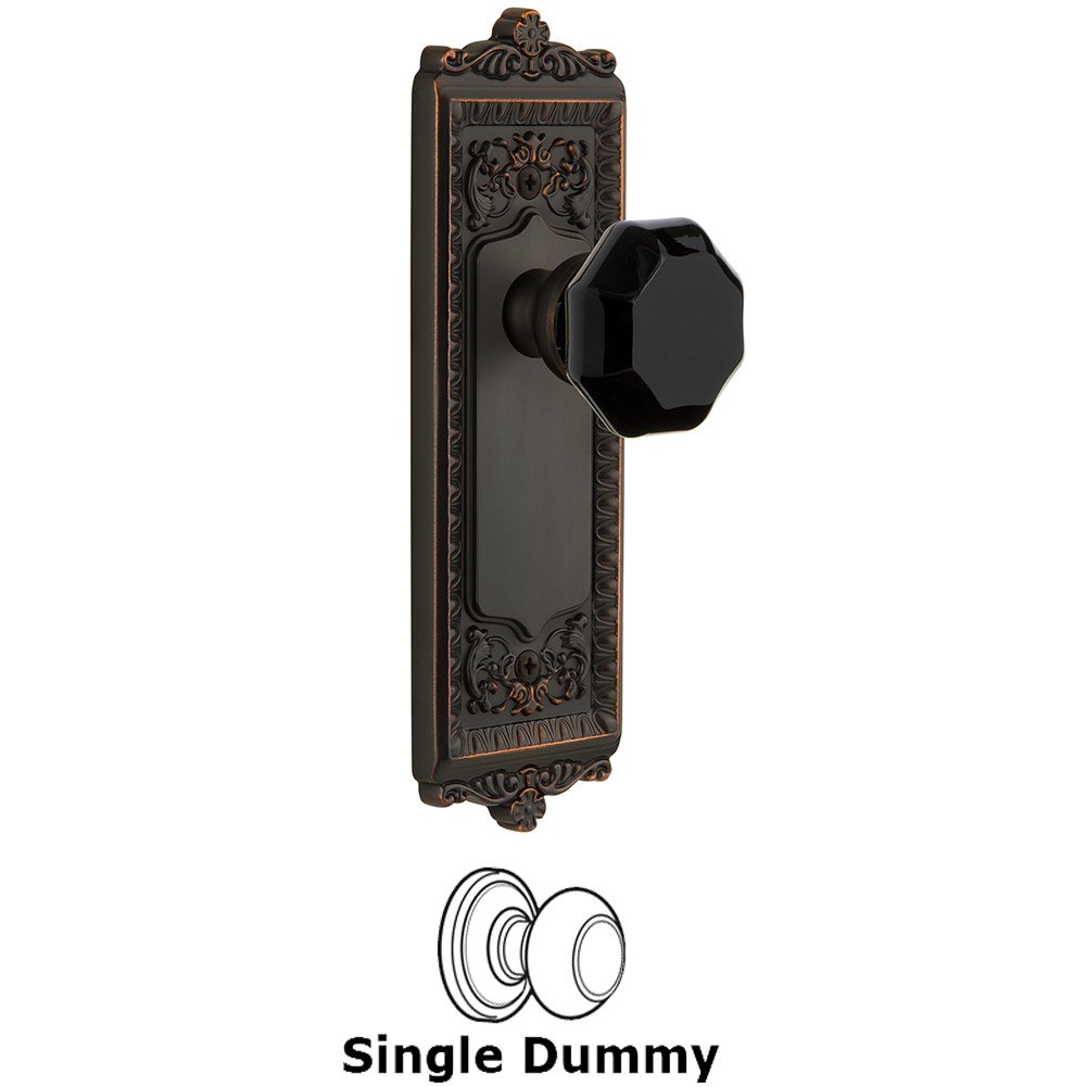 Single Dummy - Windsor Rosette with Black Lyon Crystal Knob in Timeless Bronze